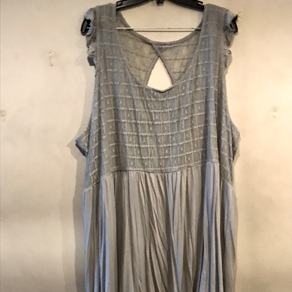 Torrid Super Soft Sage Green Lace Hi-Lo Babydoll Top